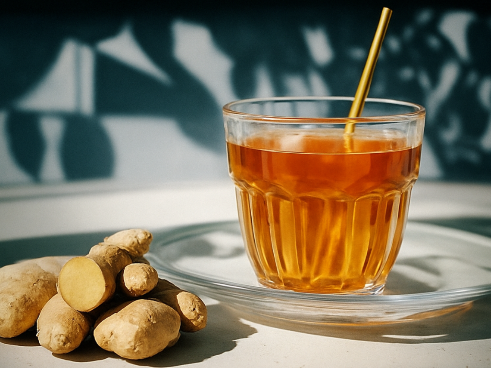 How to Ingwer-Tee Selbst gemachter Ingwer-Tee mit gefiltertem Wasser und frischem Ingwer