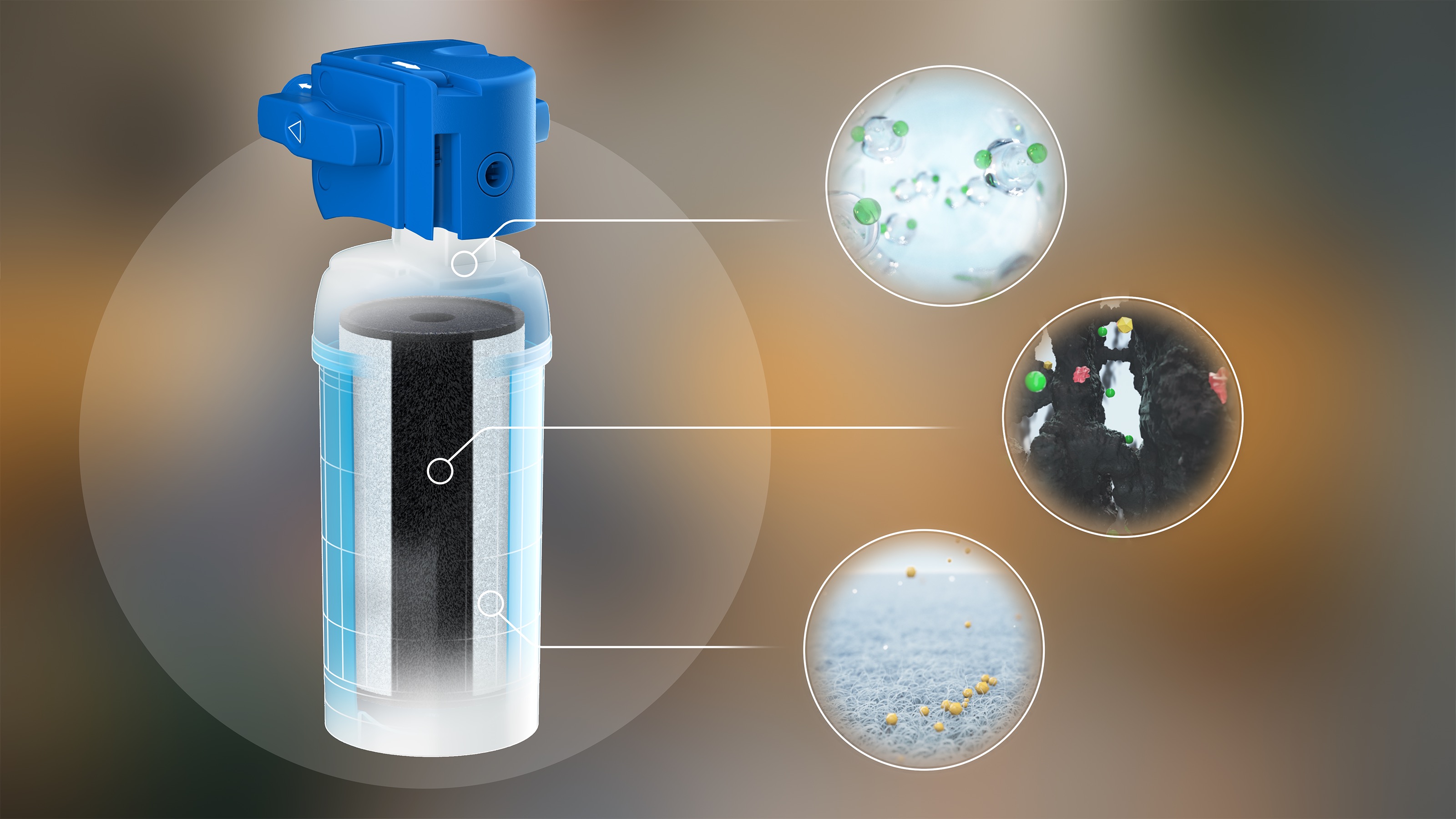 BRITA A 1000 Querschnitt Querschnitt der BRITA A 1000 Filterkartusche