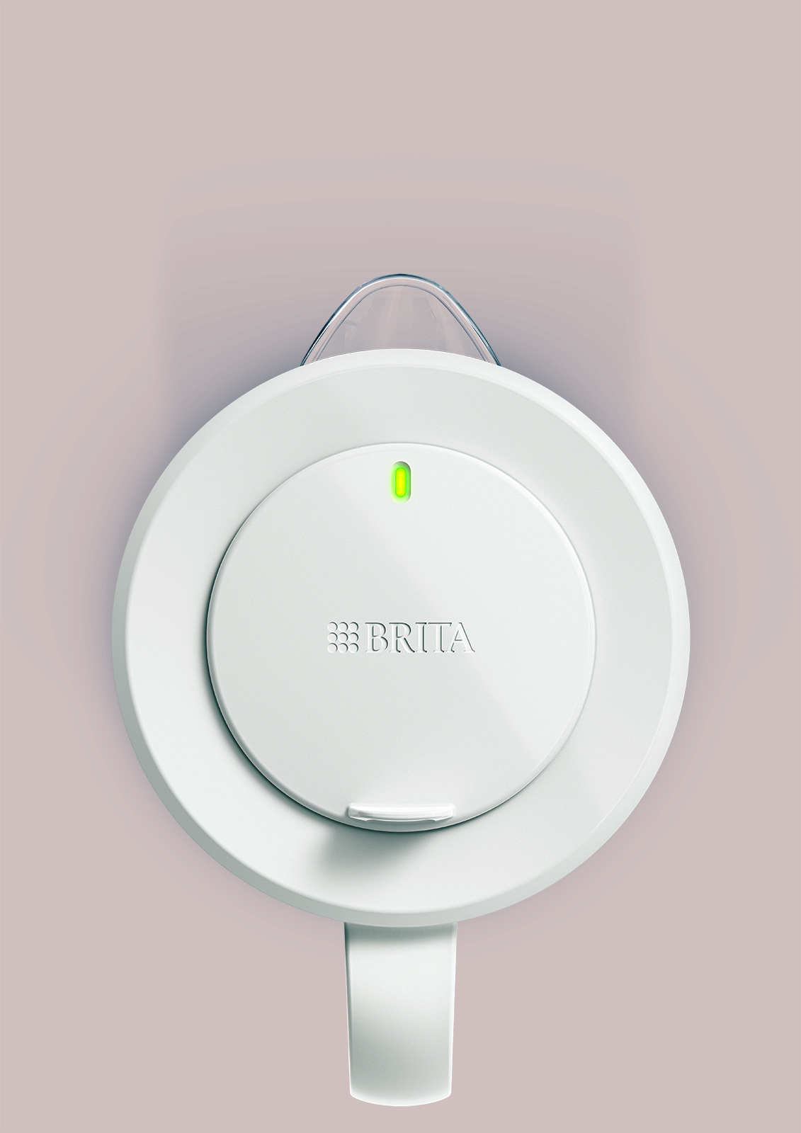 BRITA Tischwasserfilter Glas LED Das BRITA Smart Light LED-Licht vom BRITA Tischwasserfilter von oben