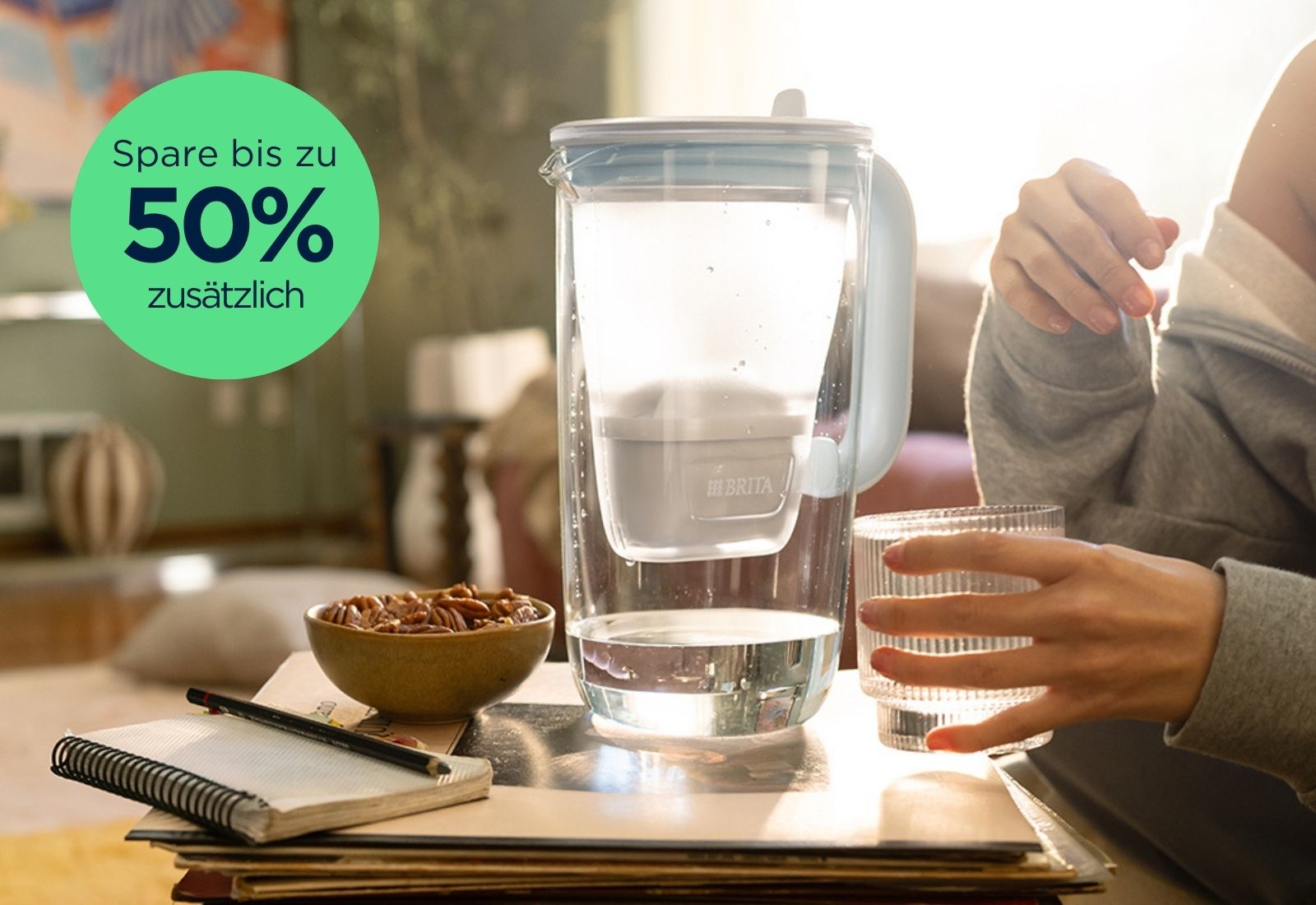 Tischwasserfilter Glas mit 50% Spar-Aktion Tischwasserfilter Glas mit 50% Spar-Aktion