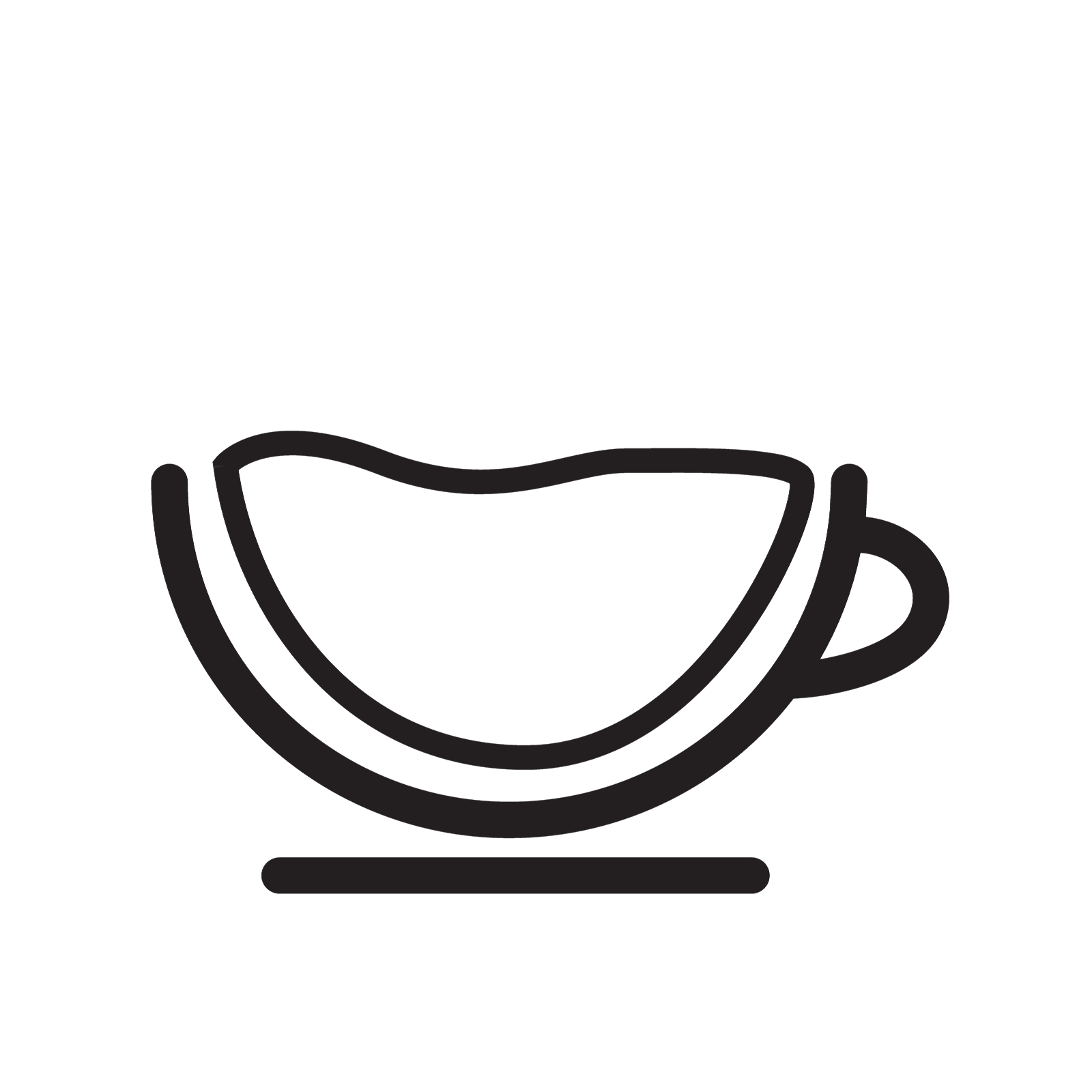 Icon einer Teetasse Stilisiertes Icon einer Teetasse in schwarz.