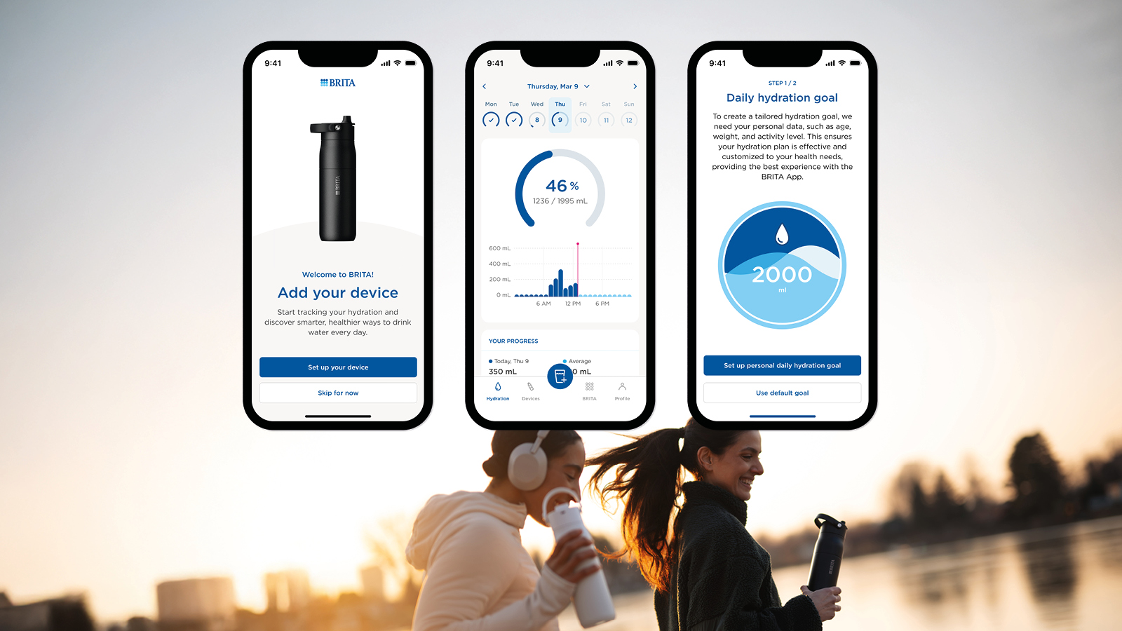 3 screenshots von der BRITA LARQ App 3 screenshots von der BRITA LARQ App