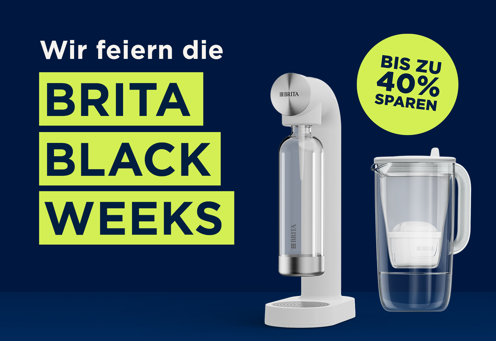 BRITA Black Weeks Angebote BRITA Black Weeks Angebote: spare bis zu 40%. BRITA Wasserfilterkanne aus Glas und BRITA sodaONE