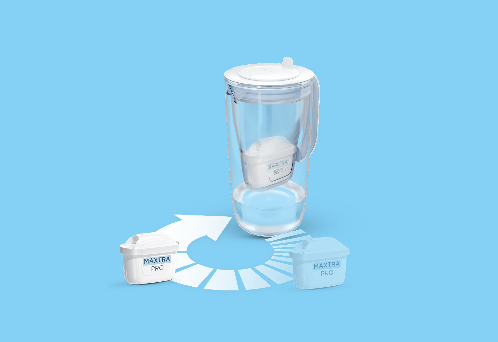 MAXTRA Pro im Filter Spar-Abo mit Tischwasserfilter Glas
