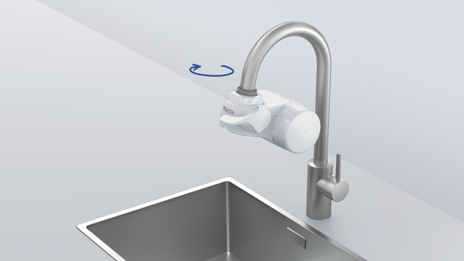 Hinweis zum Festschrauben von BRITA ON TAP V Hinweis für den BRITA ON TAP V zum Festschrauben am Wasserhahn