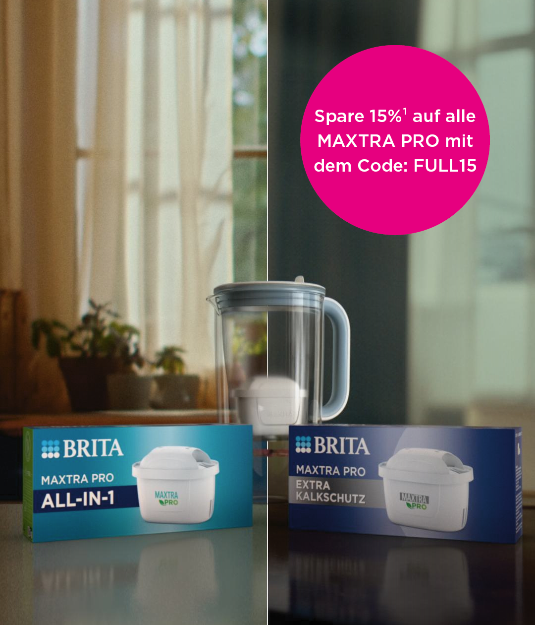 Aktionsangebot: Original BRITA Wasserfilter MAXTRA PRO und Wasserfilter-Kanne Glas