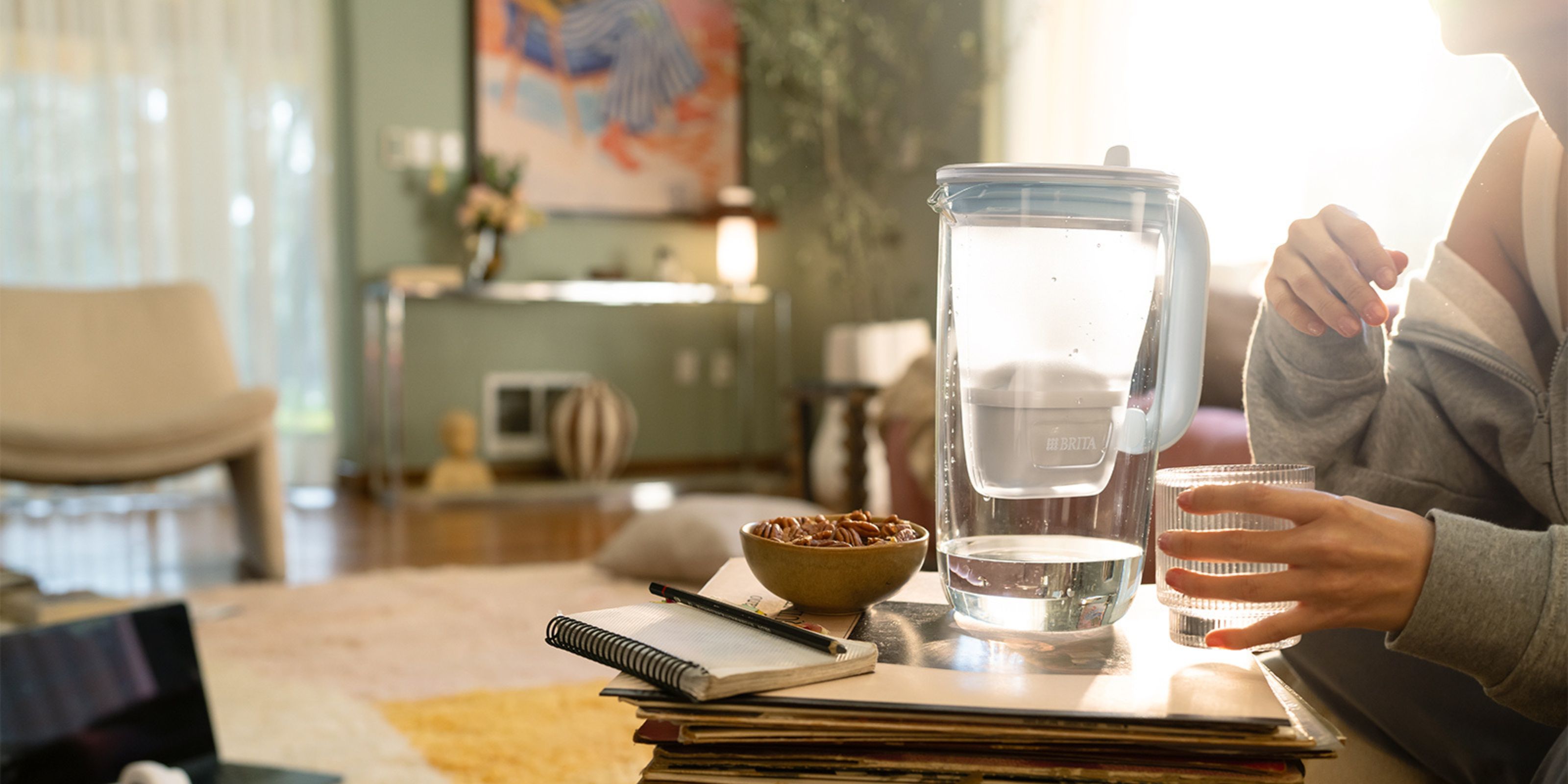 Tischwasserfilter Glas mit 50% Spar-Aktion