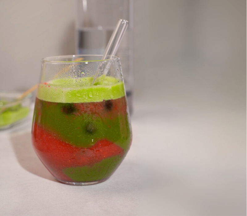 Fizzy Strawberry Matcha Sparkling Strawberry Matcha