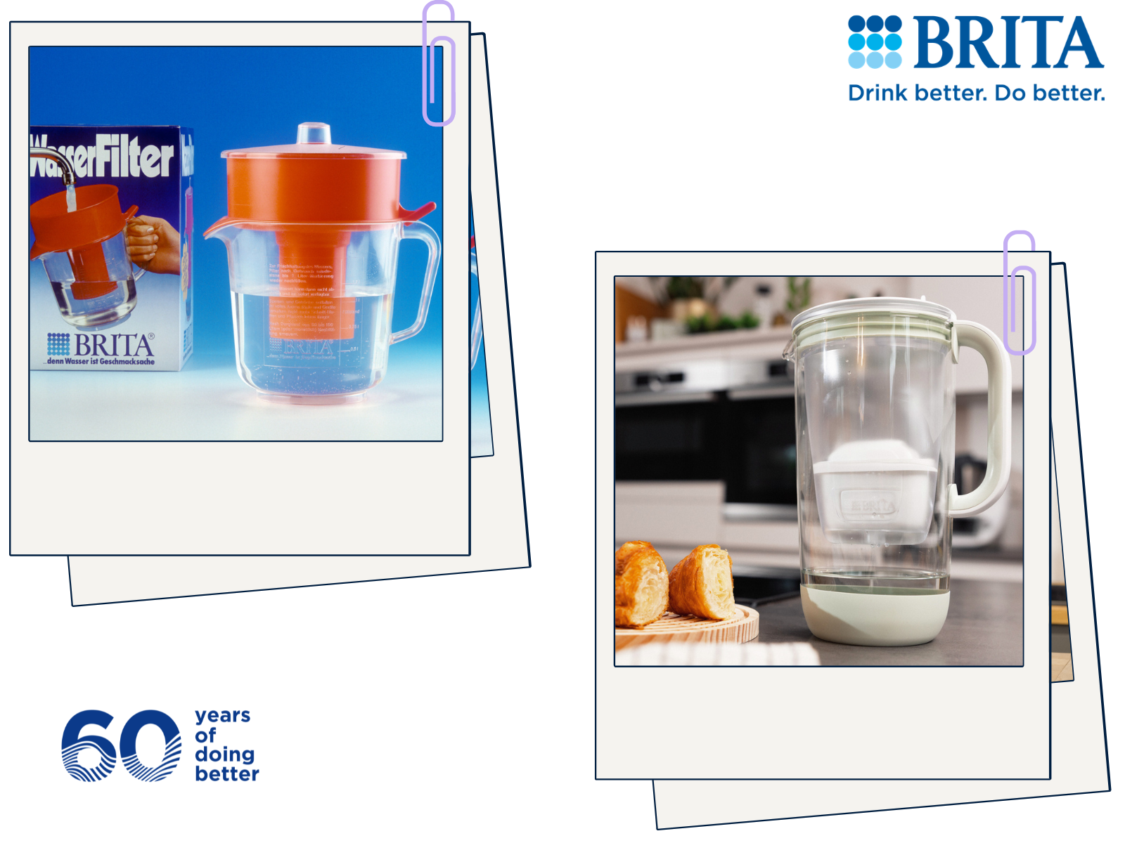 Erste BRITA Wasserfilter-Kanne und die neue BRITA Wasserfilter-Kanne Limited Edition mit Silikonring