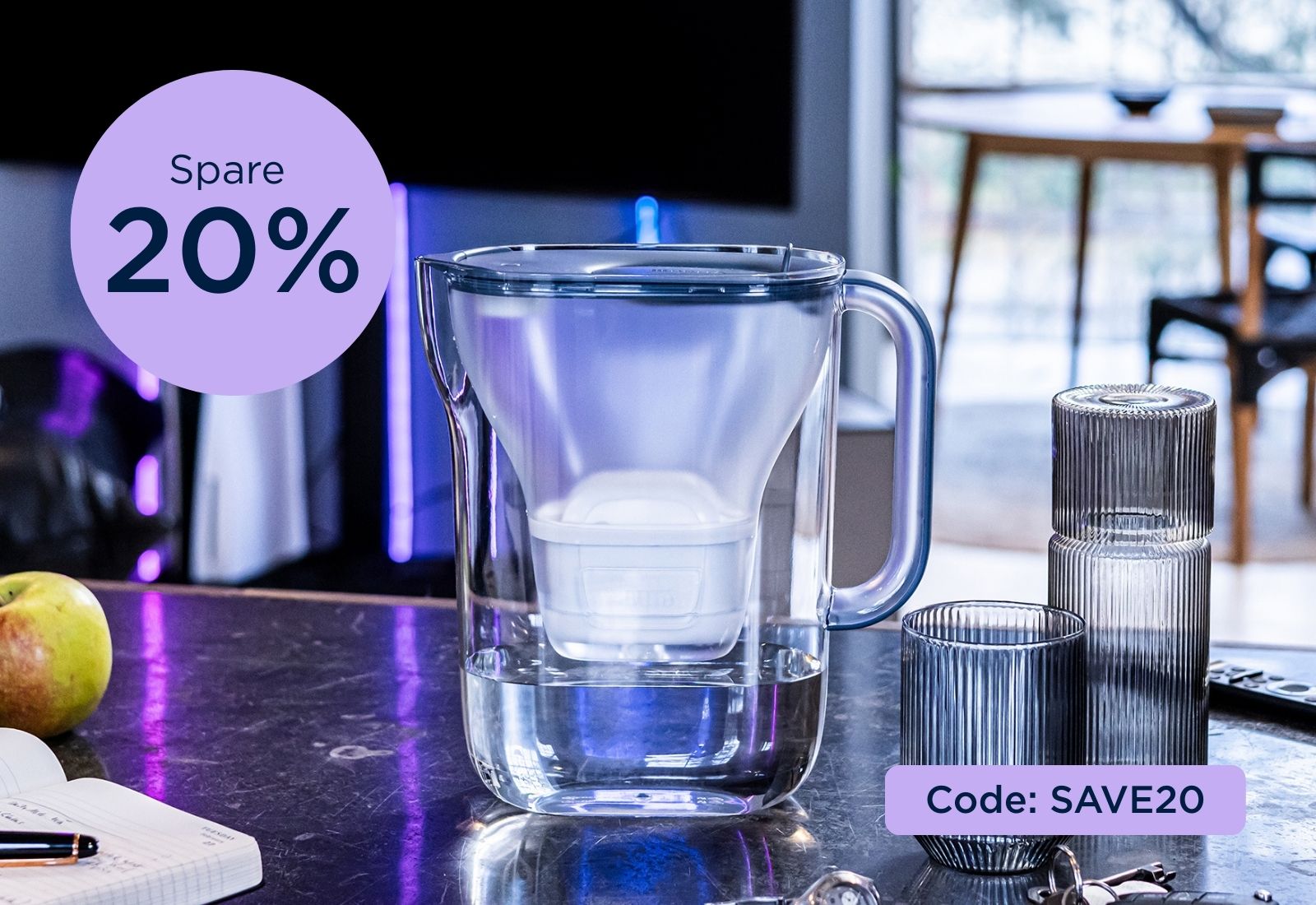 BRITA Tischwasserfilter Style Essential mit Störer 20% Ersparnis
