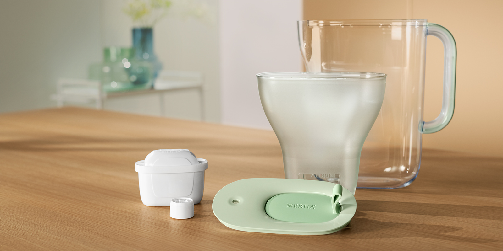 BRITA Style eco green XL mit MAXTRA Wasserfilter Komponenten des Tischwasserfilters BRITA Style eco green XL mit MAXTRA Wasserfilter